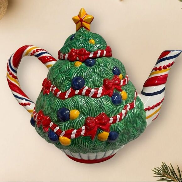 DEPT 56 6 PIECE TEA SET, O CHRISTMASS TREE - Picture 2 of 13